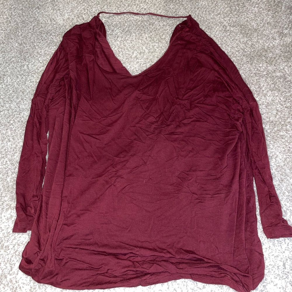 Open Back Maroon Top